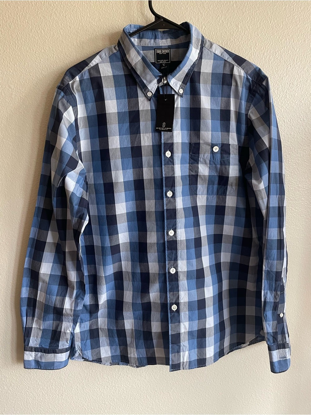 Todd Snyder Men's Blue Multi-Check Button-Down Shirt - Picture 3 of 16